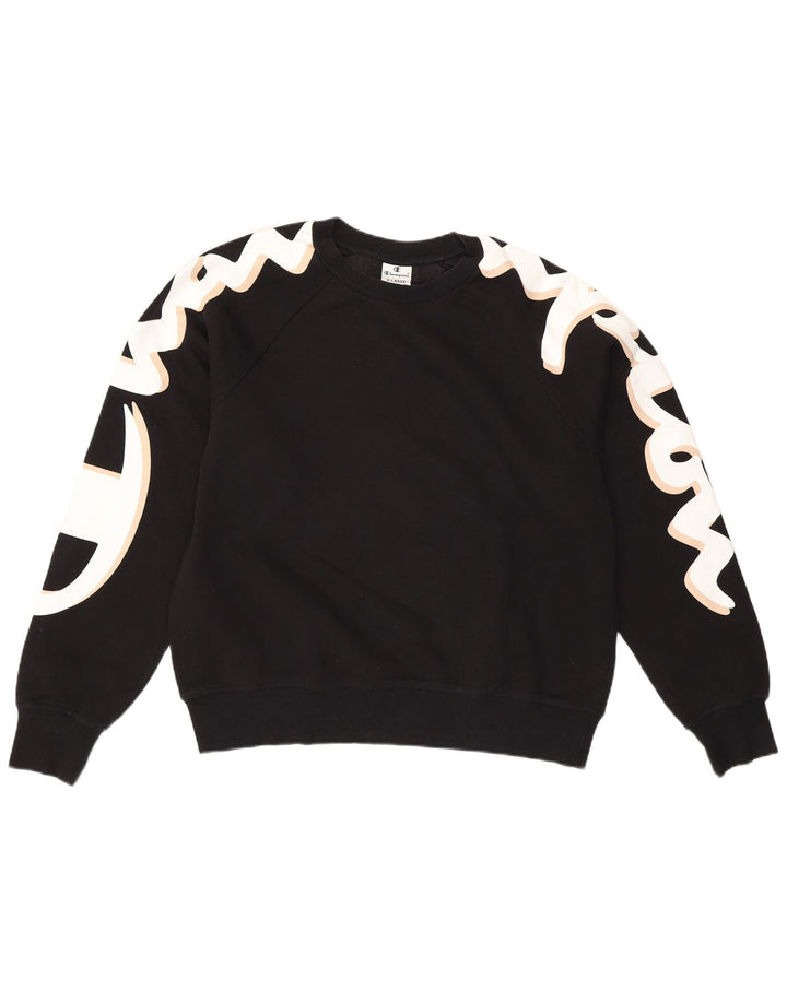 CHAMPION Womens Graphic Sweatshirt Jumper UK 18 XL Black