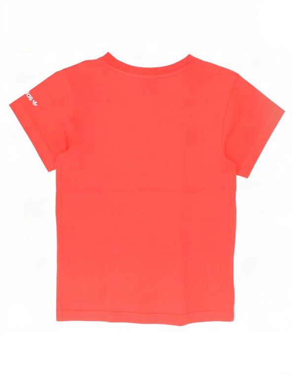 Adidas piger grafisk t-shirt top 4-5 år rød bomuld