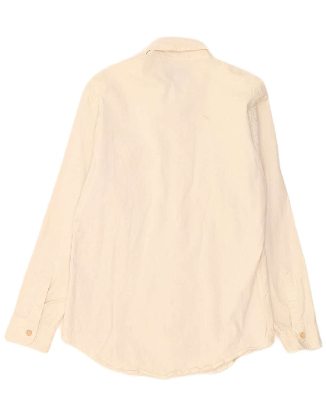 Armani Jeans Herreskjorte Large Off White Bomuld