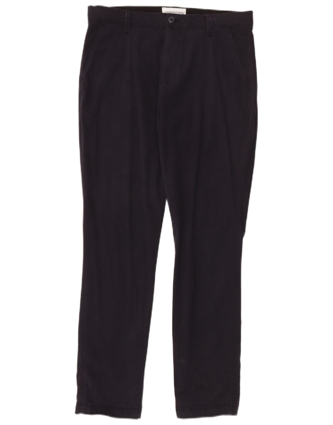 CALVIN KLEIN Herre Slim Chino Bukser W31 L32 Marineblå Bomuld