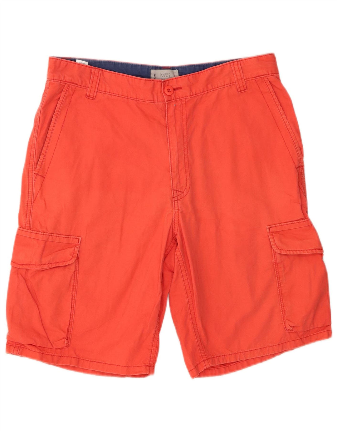 Marks & Spencer Herre Cargo Shorts W32 Medium Rød Bomuld