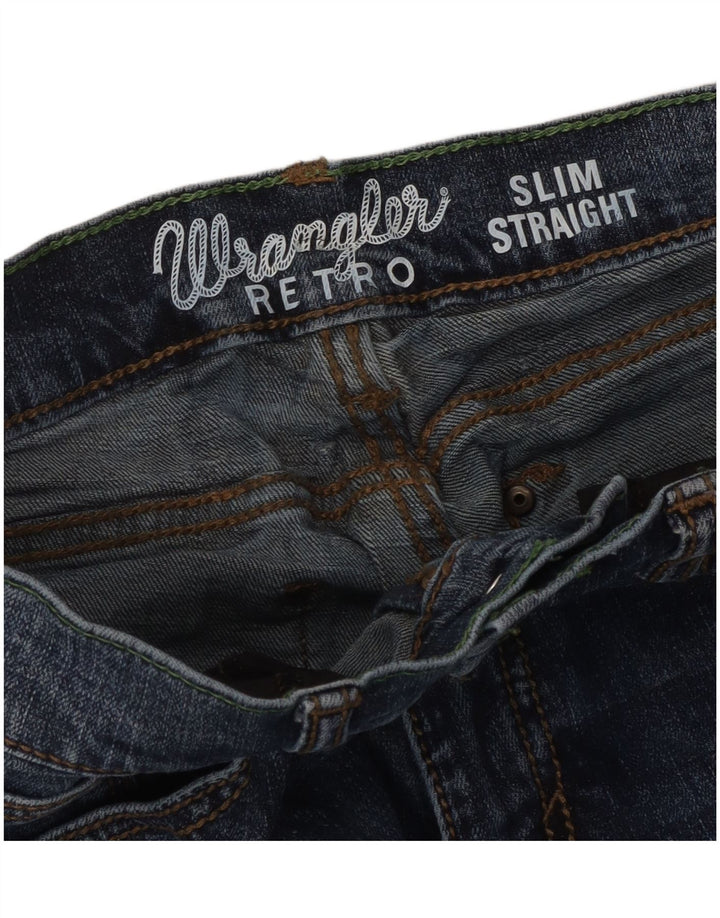 Wrangler Retro Slim Straight Jeans til kvinder W28 L30 Blå