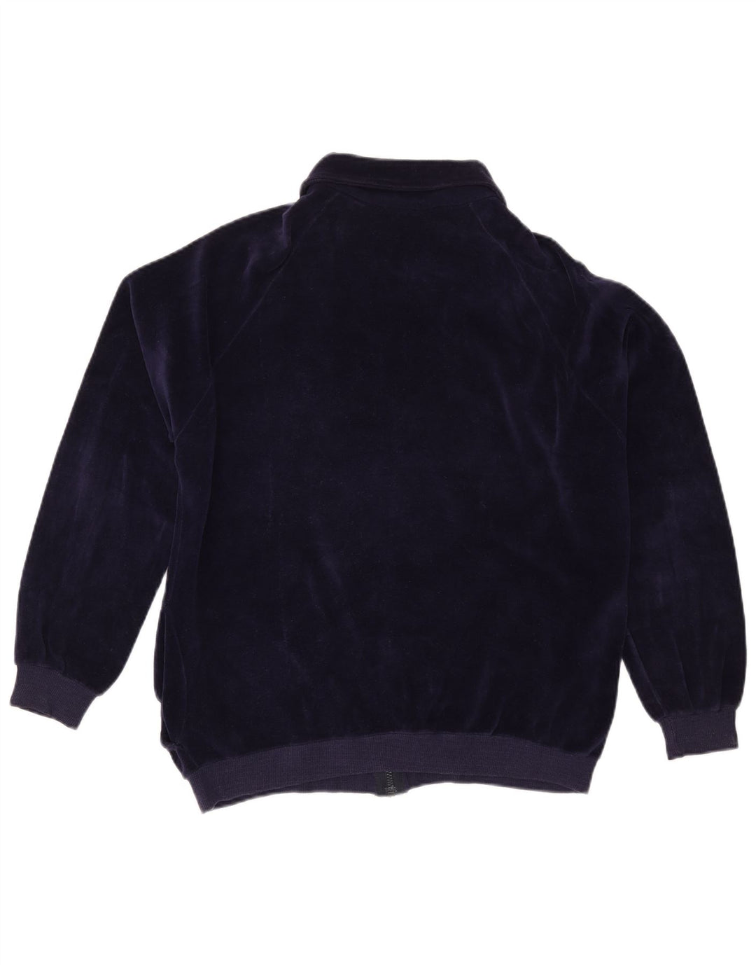 VINTAGE Dame træningsdragt topjakke UK 16 Stor marineblå bomuld