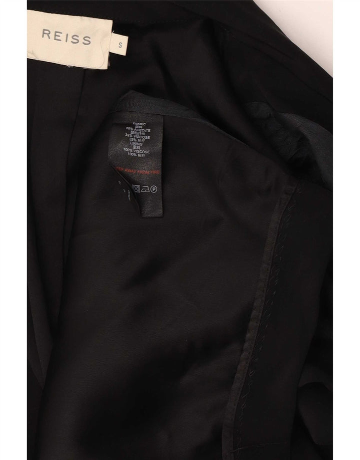 Reiss Dame Oversized Open Blazer Jacket UK 10 Small Black Acetate