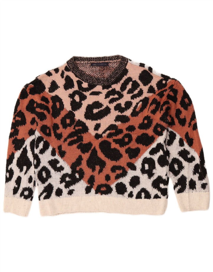 Marks & Spencer Dame Boat Neck Jumper Sweater UK 10 Small Multicolor