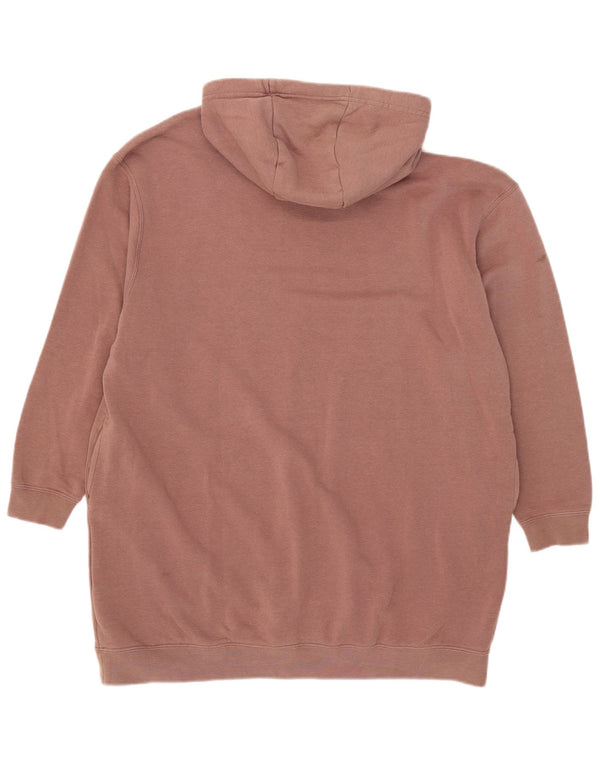 Nike Dame Oversized Longline Grafisk Hoodie Jumper UK 14 Medium Brown