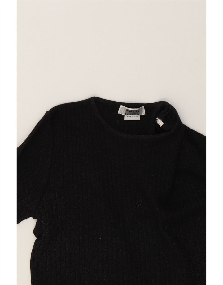 PERTE BY KRIZIA Womens Top Long Sleeve UK 14 Large Black Vintage Perte by Krizia and Second-Hand Perte by Krizia from Messina Hembry 