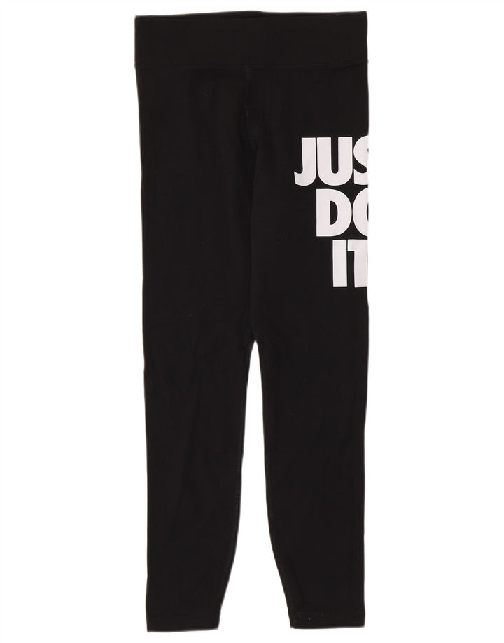 Nike Dame Grafiske Leggings UK 8 Small Black Bomuld