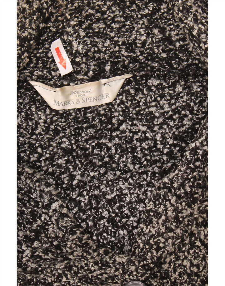 MARKS & SPENCER Dame cardigan sweater UK 12 Medium Black Flecked Acryl