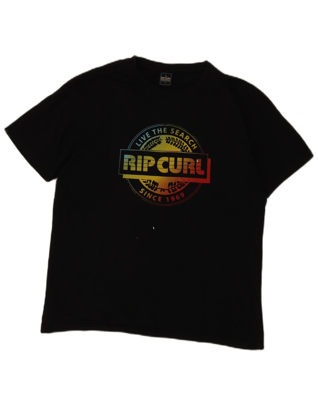 Rip Curl Herre grafisk T-shirt Top Medium Sort Bomuld