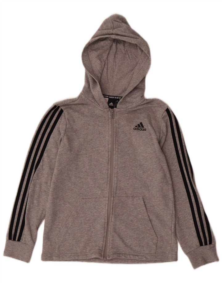 ADIDAS hættetrøje med lynlås til drenge 11-12 år Grå