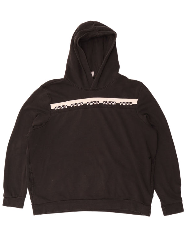 Puma Grafisk hættetrøje til mænd 2XL Sort Colourblock Bomuld