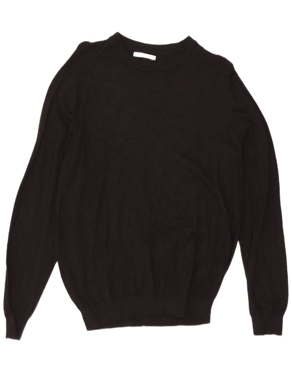 Zara Herre Boat Neck Jumper Sweater Medium Sort