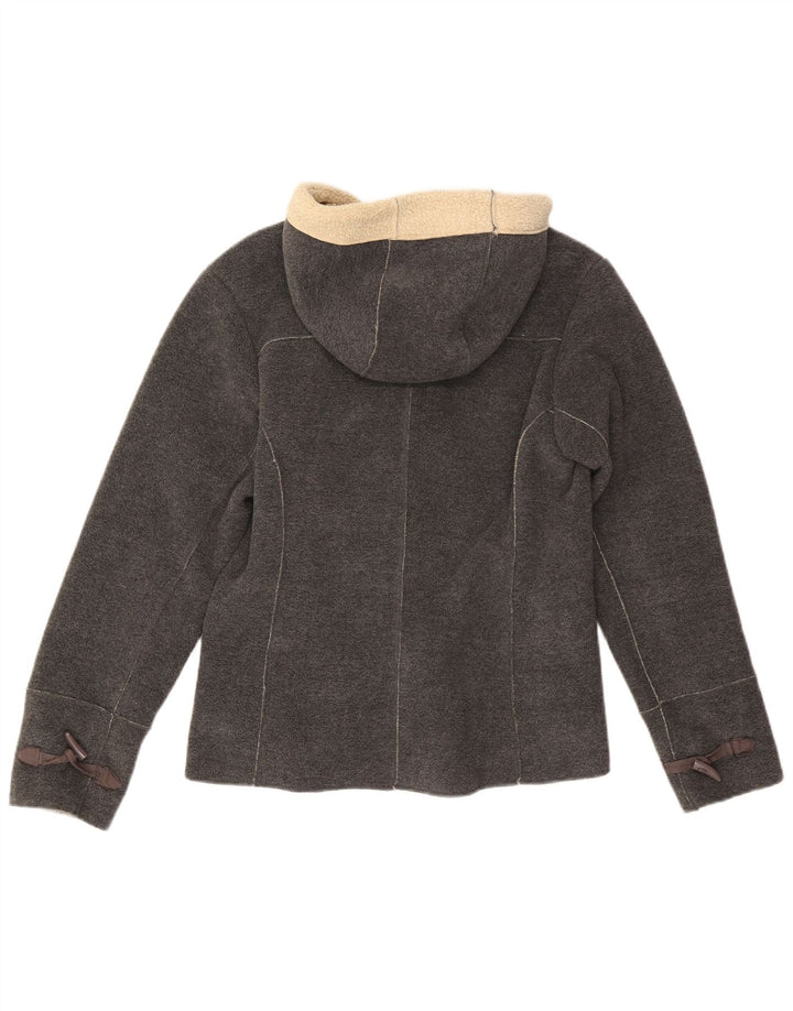 Vintage Sherpa Fleecejakke med hætte til kvinder UK 8 Lille grå polyester