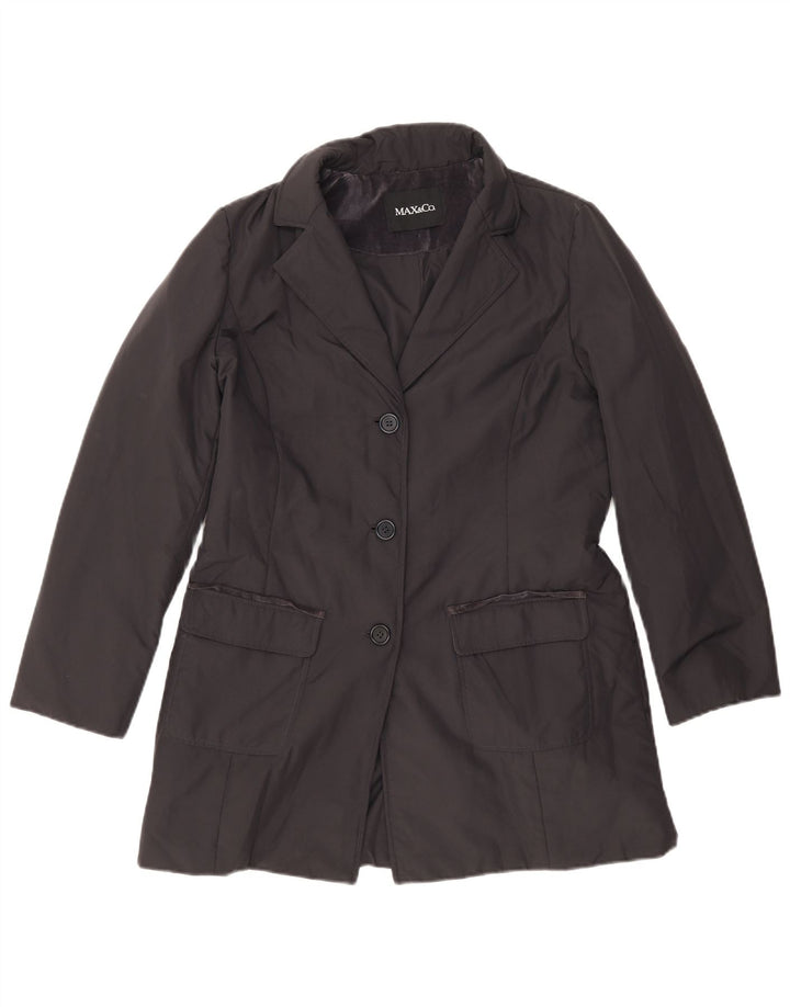 Max & Co. Dameoverfrakke UK 16 Large Navy Blue Polyester