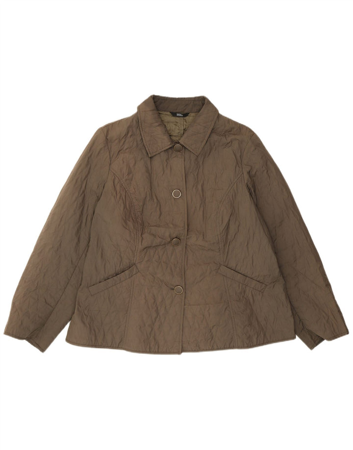 Marks & Spencer Quiltet jakke til kvinder UK 22 3XL Grøn Polyester