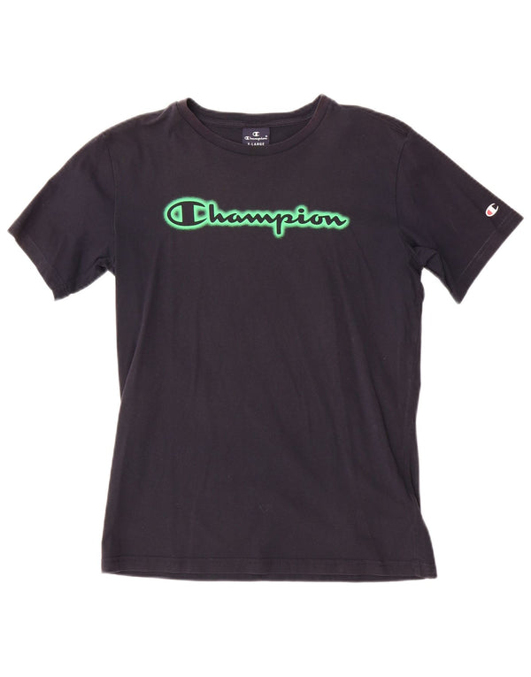 CHAMPION Drenge grafisk T-shirt top 13-14 år XL marineblå bomuld