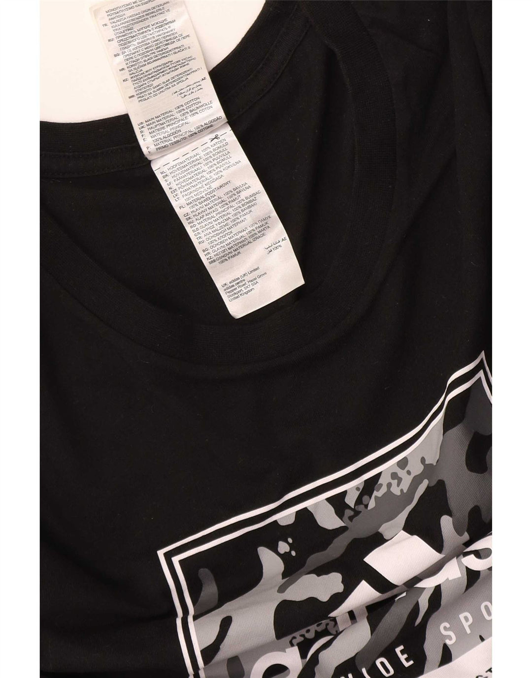 Adidas Grafisk T-shirt top til mænd, stor sort bomuld