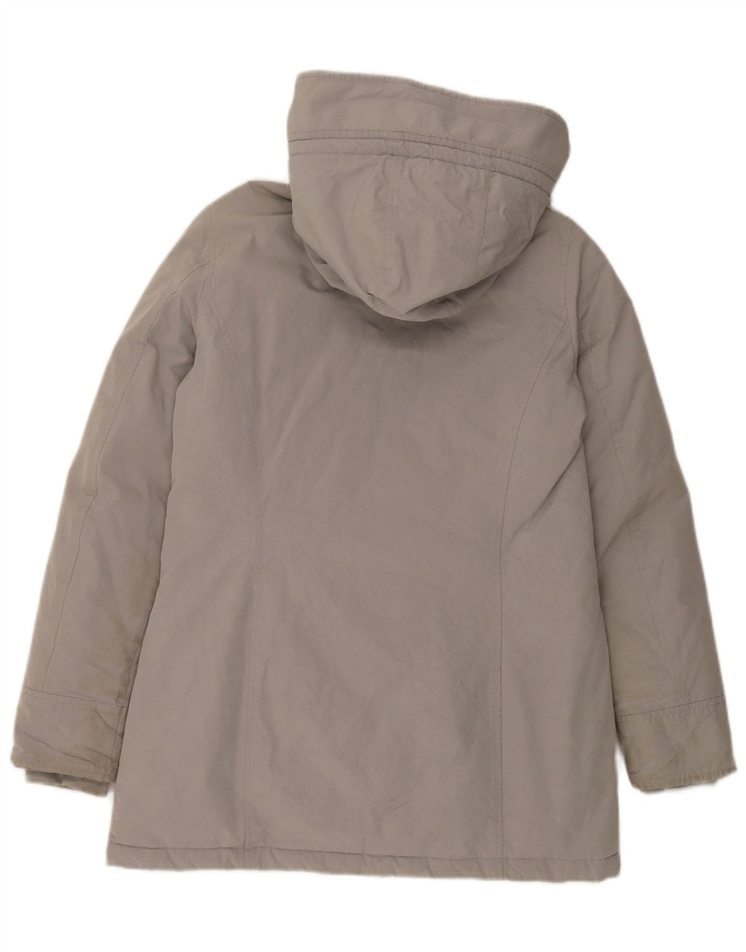 Woolrich Dame Hætte Polstret Frakke UK 14 Medium Grå Bomuld