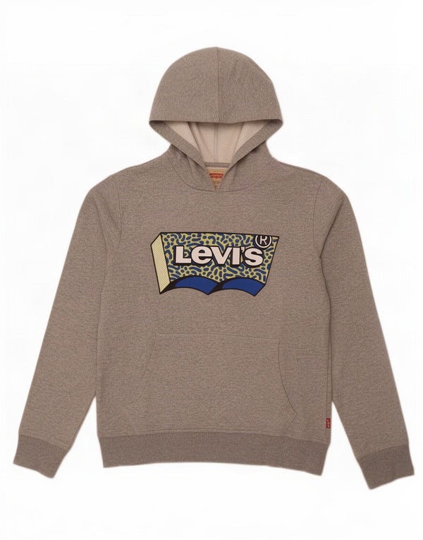 Levi's Boys Grafisk hættetrøjetrøje 13-14 år Grå bomuld