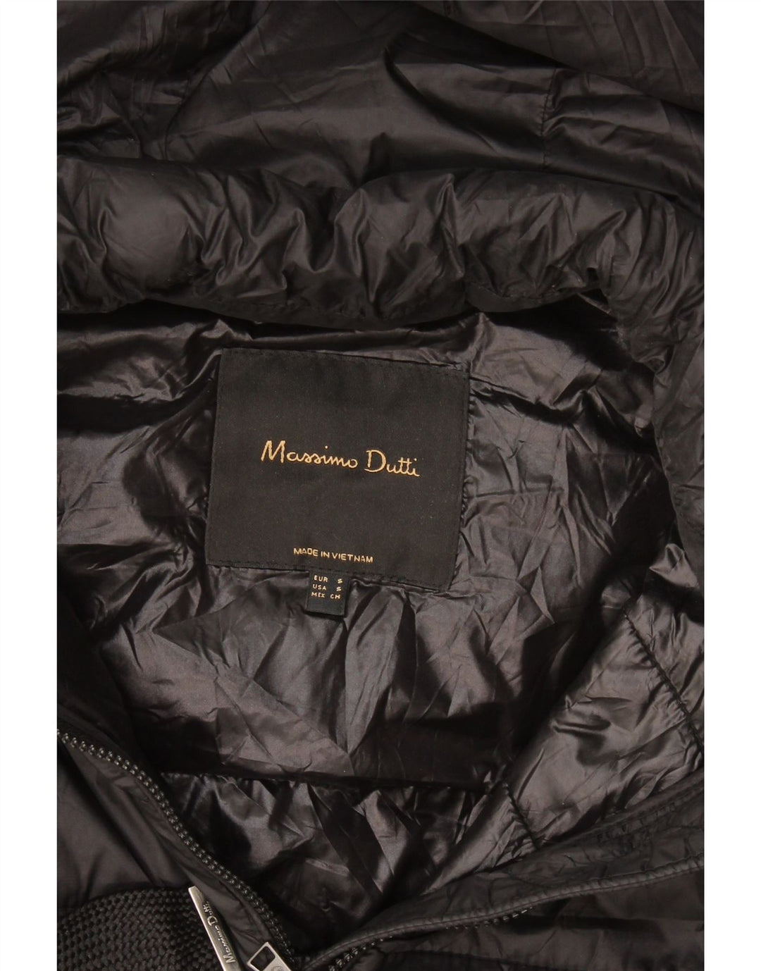 Massimo Dutti Dame Hætte Polstret Gilet UK 10 Lille Sort