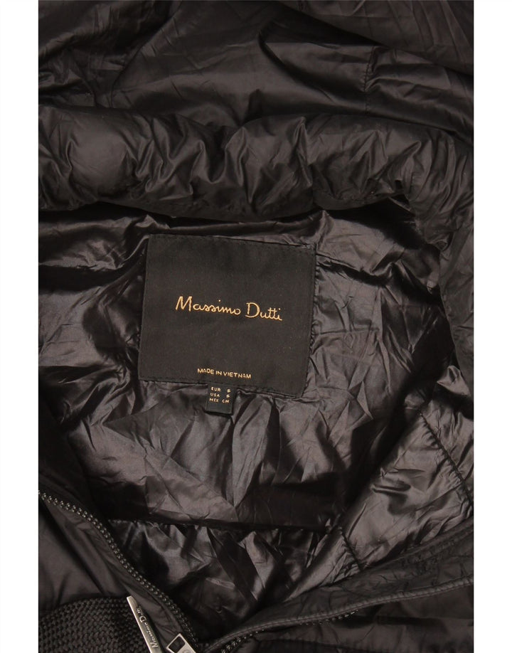 Massimo Dutti Dame Hætte Polstret Gilet UK 10 Lille Sort