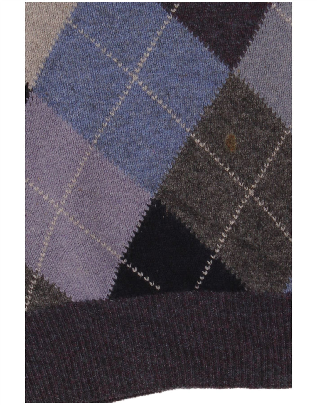 Marks & Spencer Herre V-hals sweater Medium Lilla Argyle/Diamond