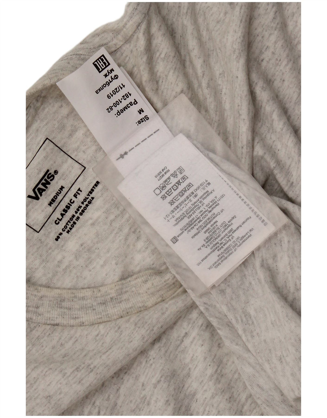 Vans Herre Classic Fit T-shirt Top Medium Grey Flecked Bomuld