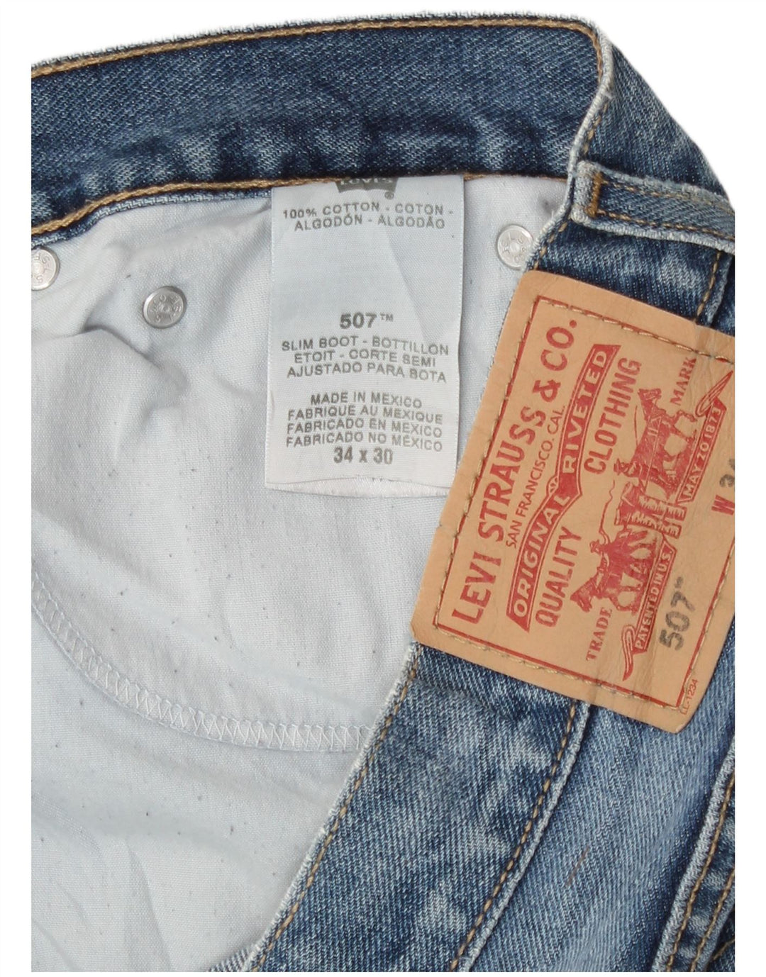 Levi's Herre 507 Slim Bootcut Jeans W34 L26 Blå Bomuld
