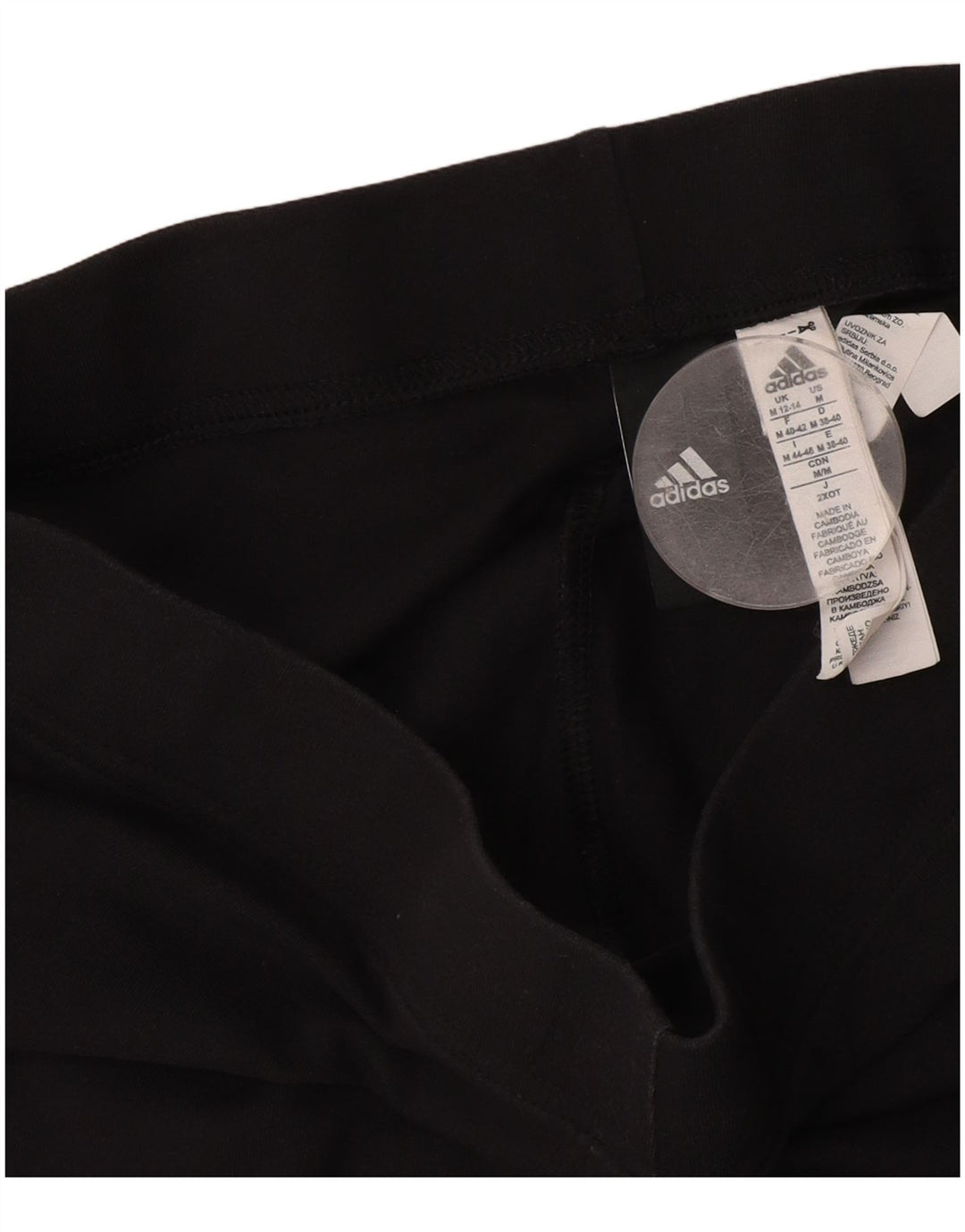 Adidas Dame Grafiske Leggings UK 12/14 Medium Sort Bomuld
