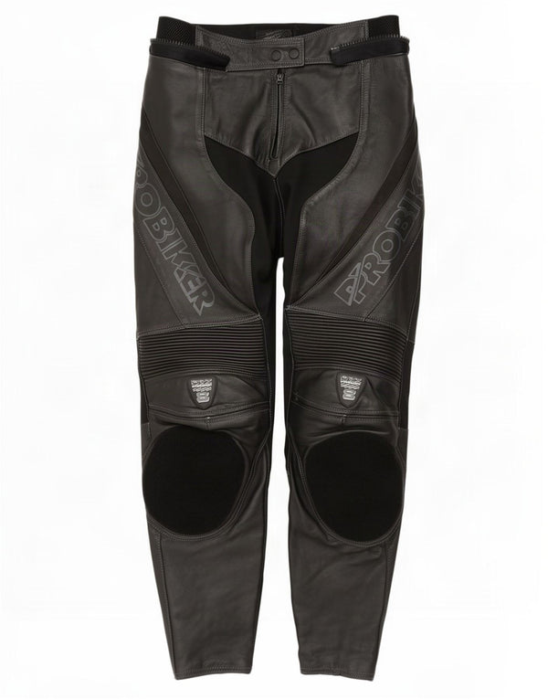 Probiker dame læder Moto Racer bukser UK 14 Medium W30 L30 Sort