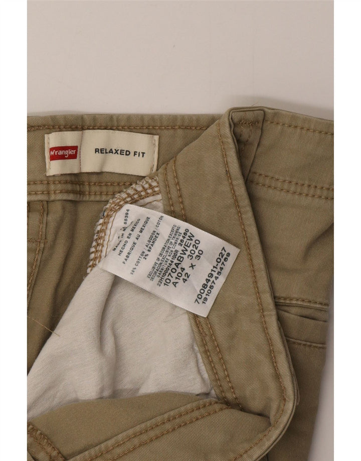 WRANGLER Herre Relaxed Fit Cargo Bukser W42 L30 Khaki Bomuld
