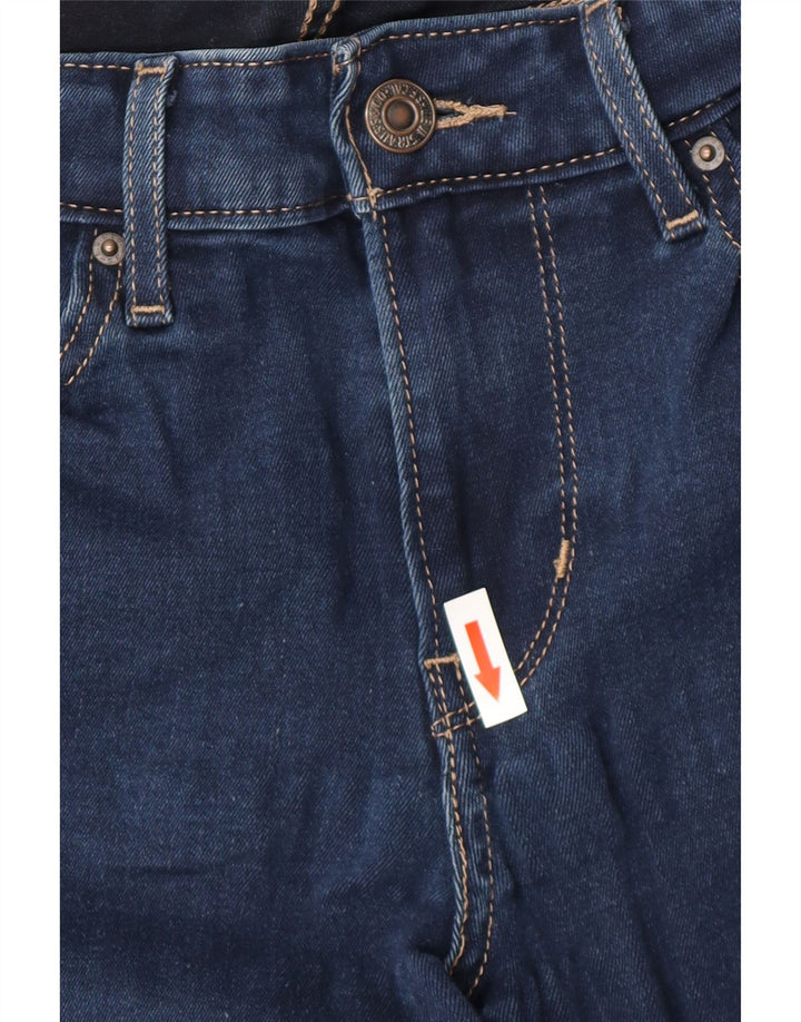 LEVI'S Dame 711 Skinny Jeans W28 L30 Marineblå Bomuld