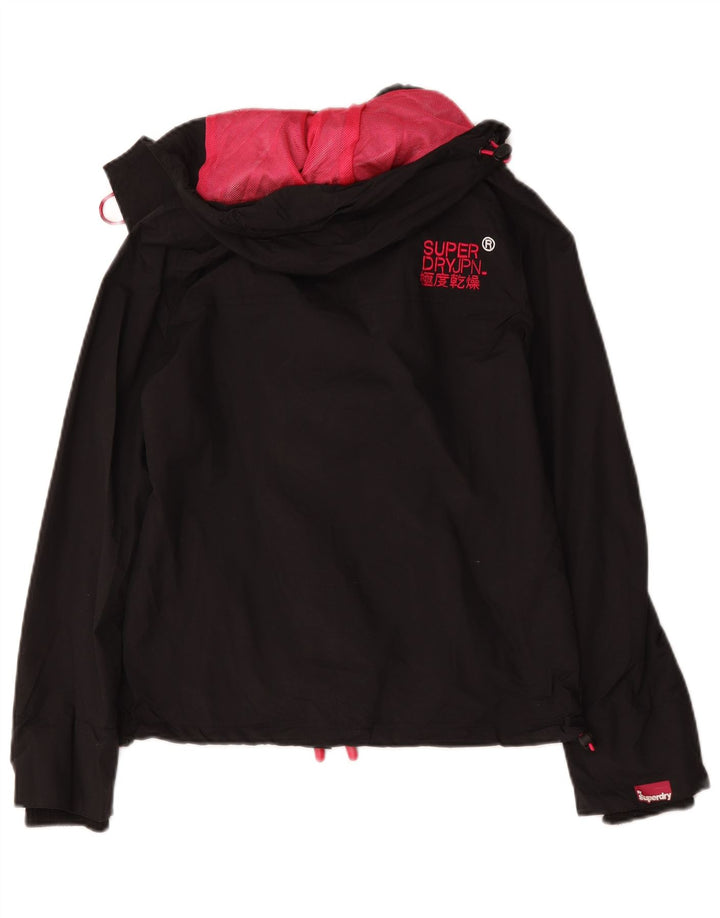 Superdry vindjakke til kvinder med hætte vindjakke UK 10 Small Black