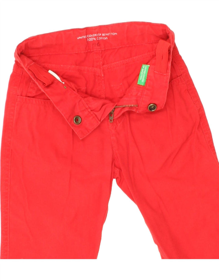 BENETTON Boys Straight Casual Trousers 2-3 Years Red Cotton Vintage Benetton and Second-Hand Benetton from Messina Hembry 