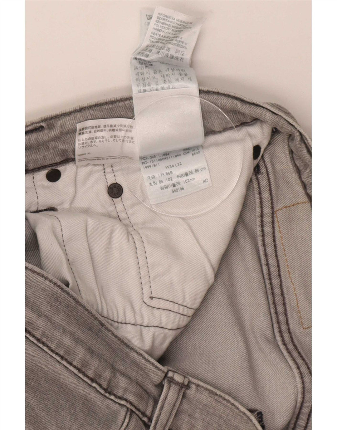 Levi's Herre 511 Slim Jeans W34 L32 Grå Bomuld