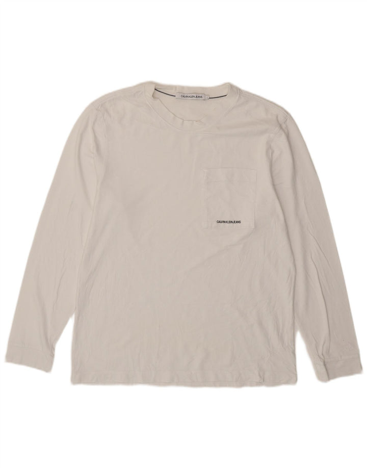 Calvin Klein Jeans Herre Top Langærmet Stor Hvid