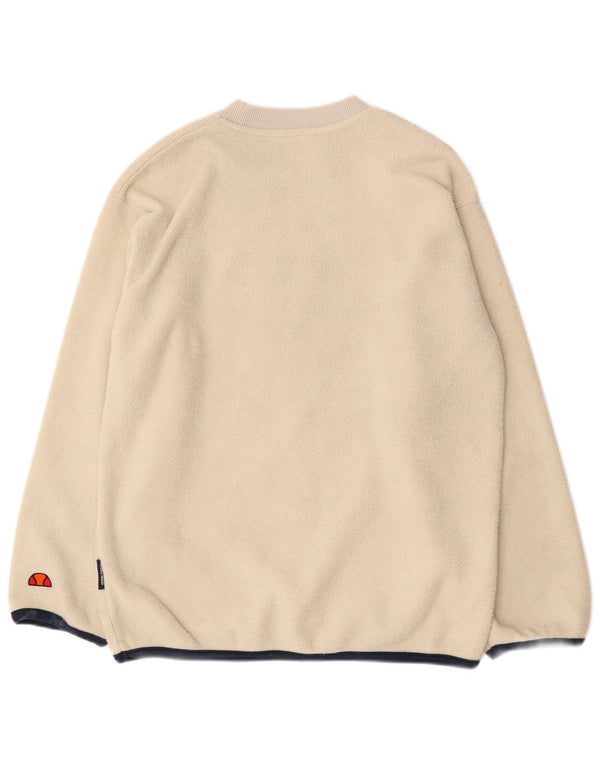 Ellesse Herre Grafisk Fleece Jumper Lille Beige Polyester