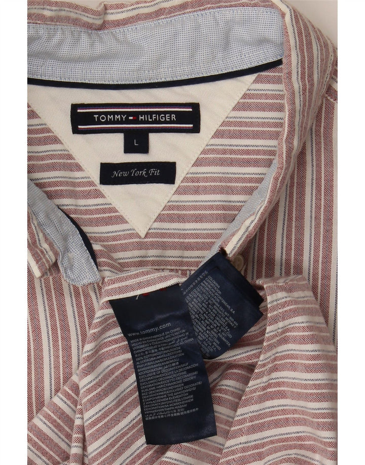 Tommy Hilfiger Herreskjorte Stor rødstribet bomuld