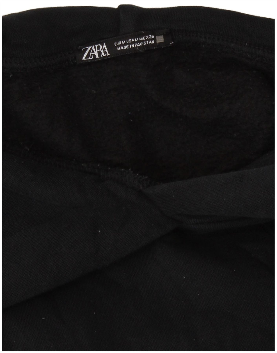 Zara Dame Oversized Hoodie Jumper UK 14 Medium Sort Bomuld