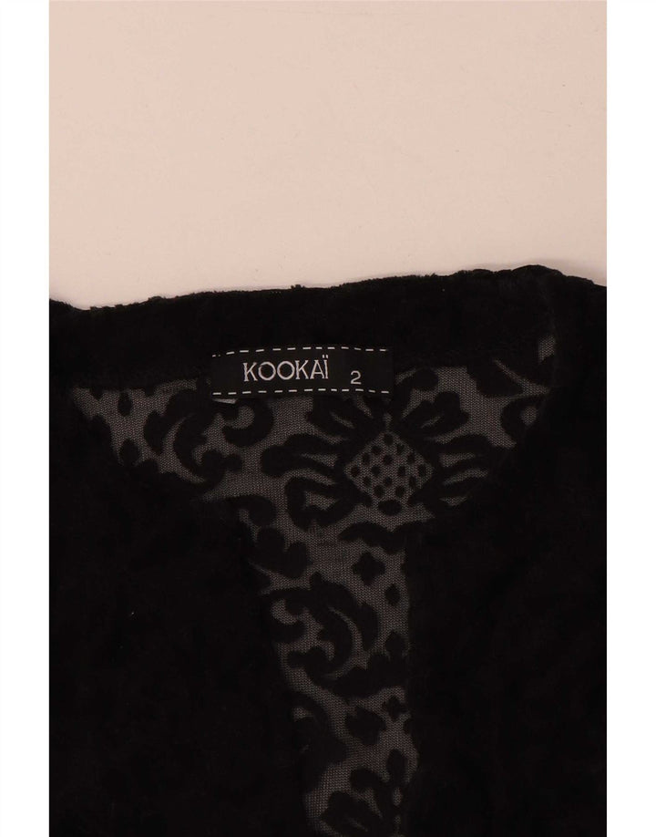 Kookai Dame Oversized Se Through Top US 2 XS Black Floral