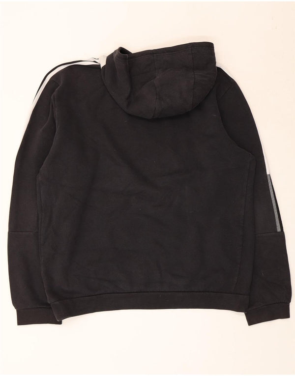 ADIDAS Womens Hoodie Jumper UK 16 Large Black Cotton