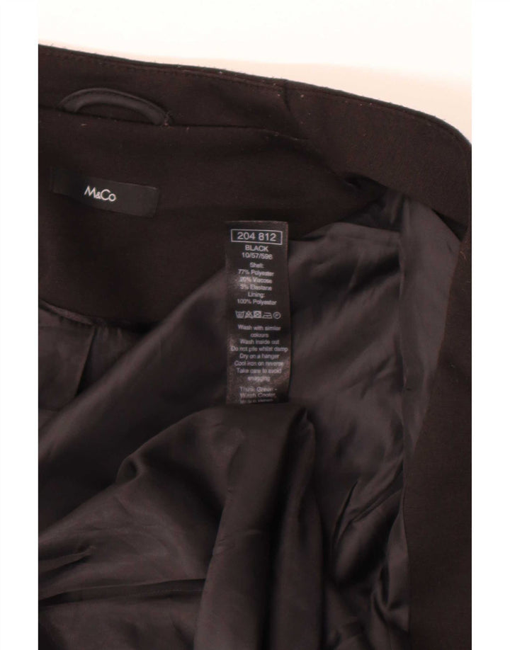M&Co Womens Open Blazer Jacket UK 12 Medium Black Polyester