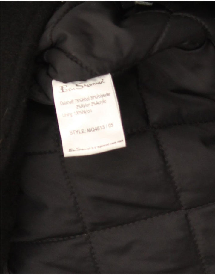 Ben Sherman Herre Hooded Parka Jacket UK 40 Large Black Wool