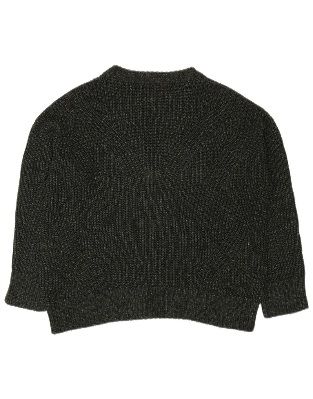 Massimo Dutti Dame Oversized Crew Neck Jumper Sweater UK 14 Medium Khaki