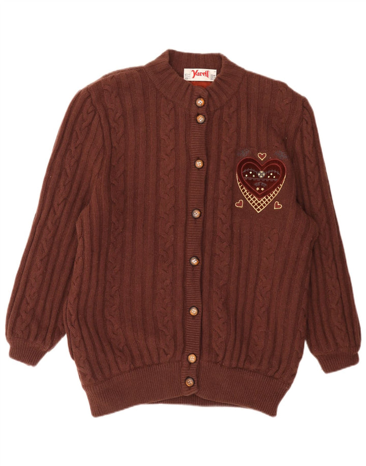 Yarell Womens Oversized Cardigan Sweater UK 14 Large Brown