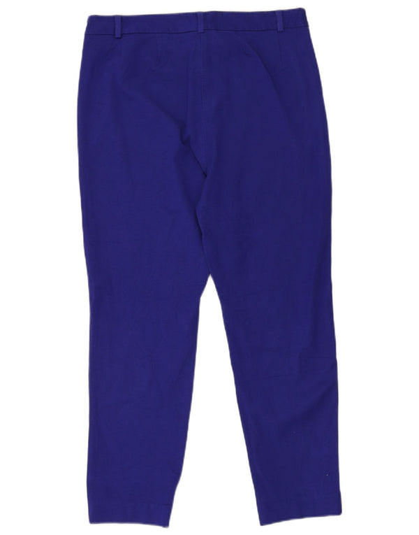 Marks & Spencer Dame Slim Cropped Trousers UK 14 Large W30 L27 Blue