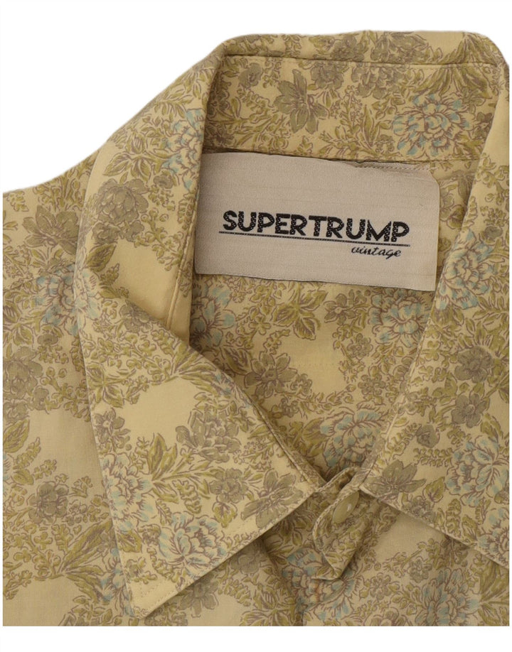 Vintage herreskjorte stor kakiblomstret