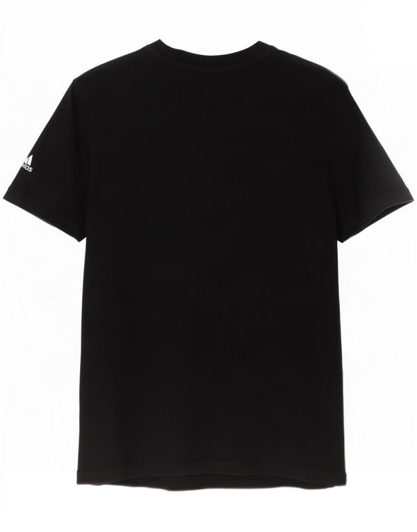 Adidas Dame Grafisk T-Shirt Top UK 8/10 Small Black Bomuld