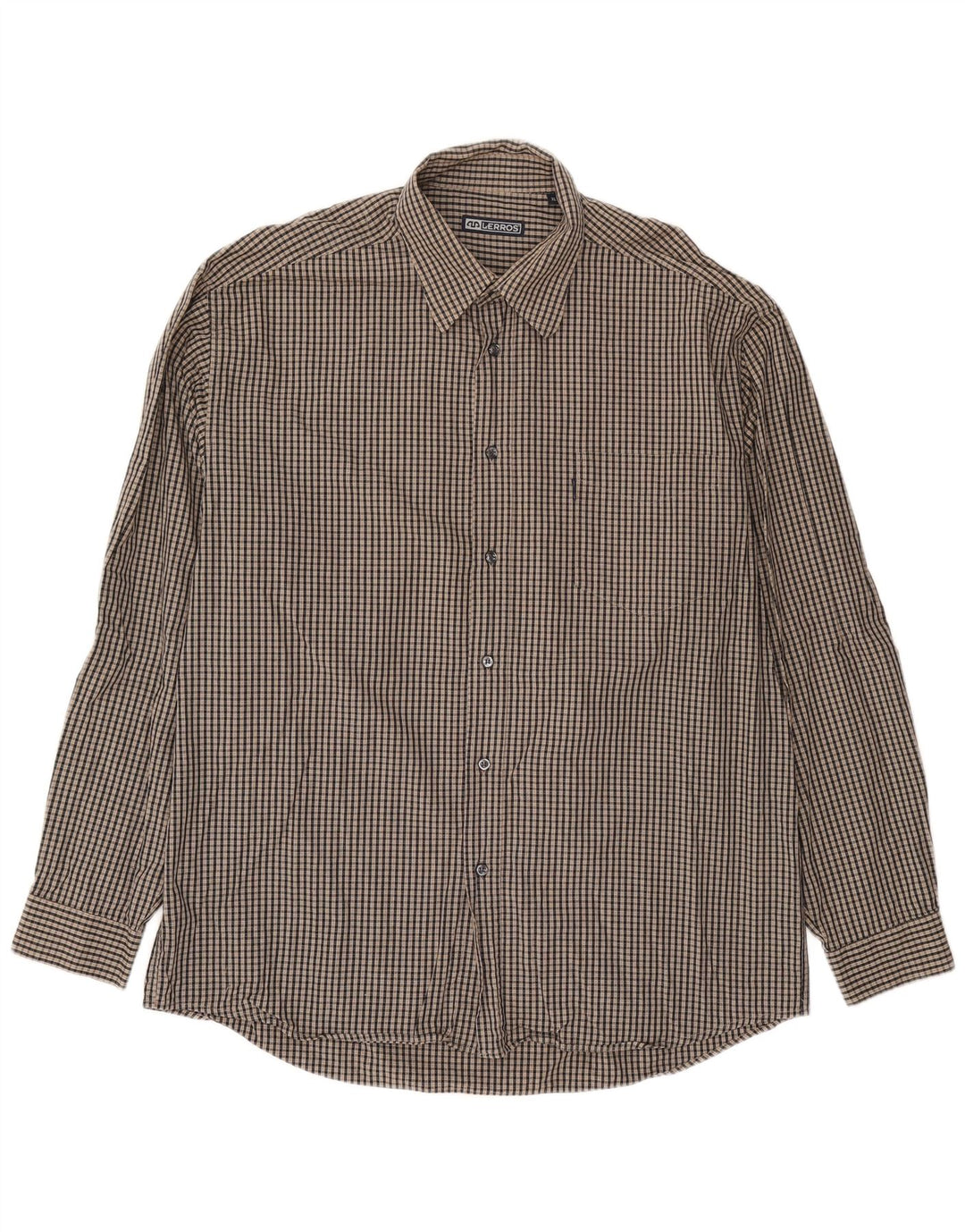LERROS Mens Shirt XL Grey Check Cotton